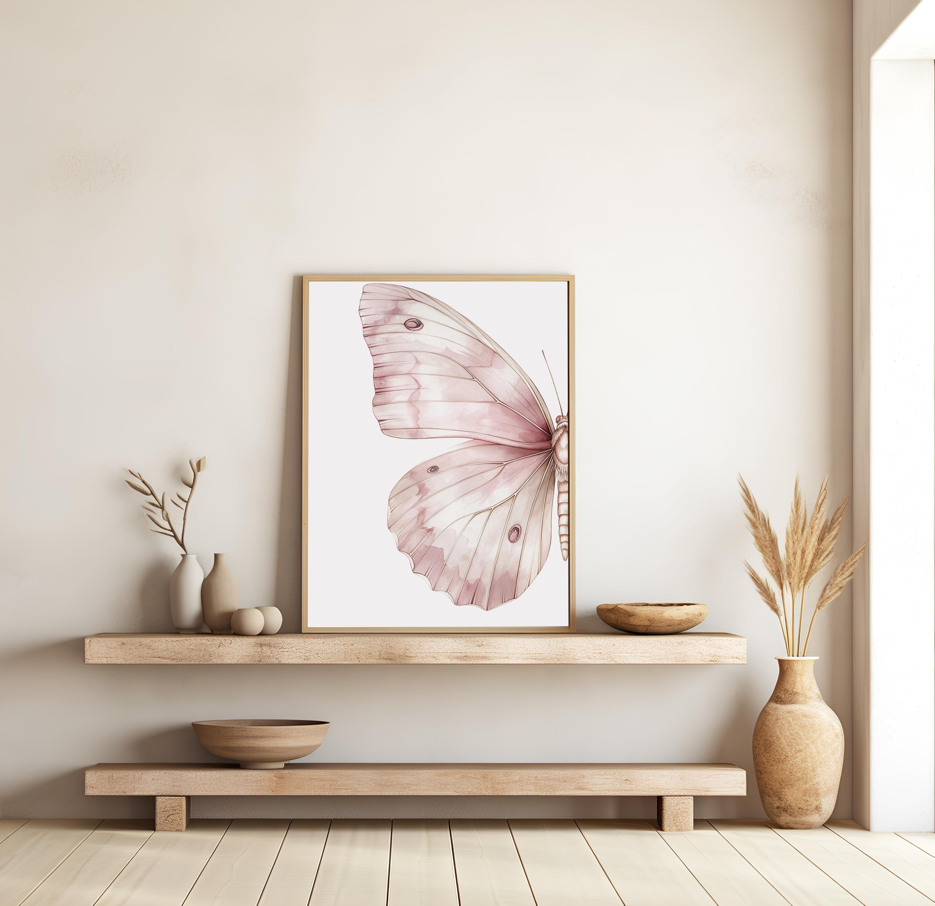 Custom Butterfly Prints, Set of 3 Pink Butterfly Nursery Wall Art, Boho ...