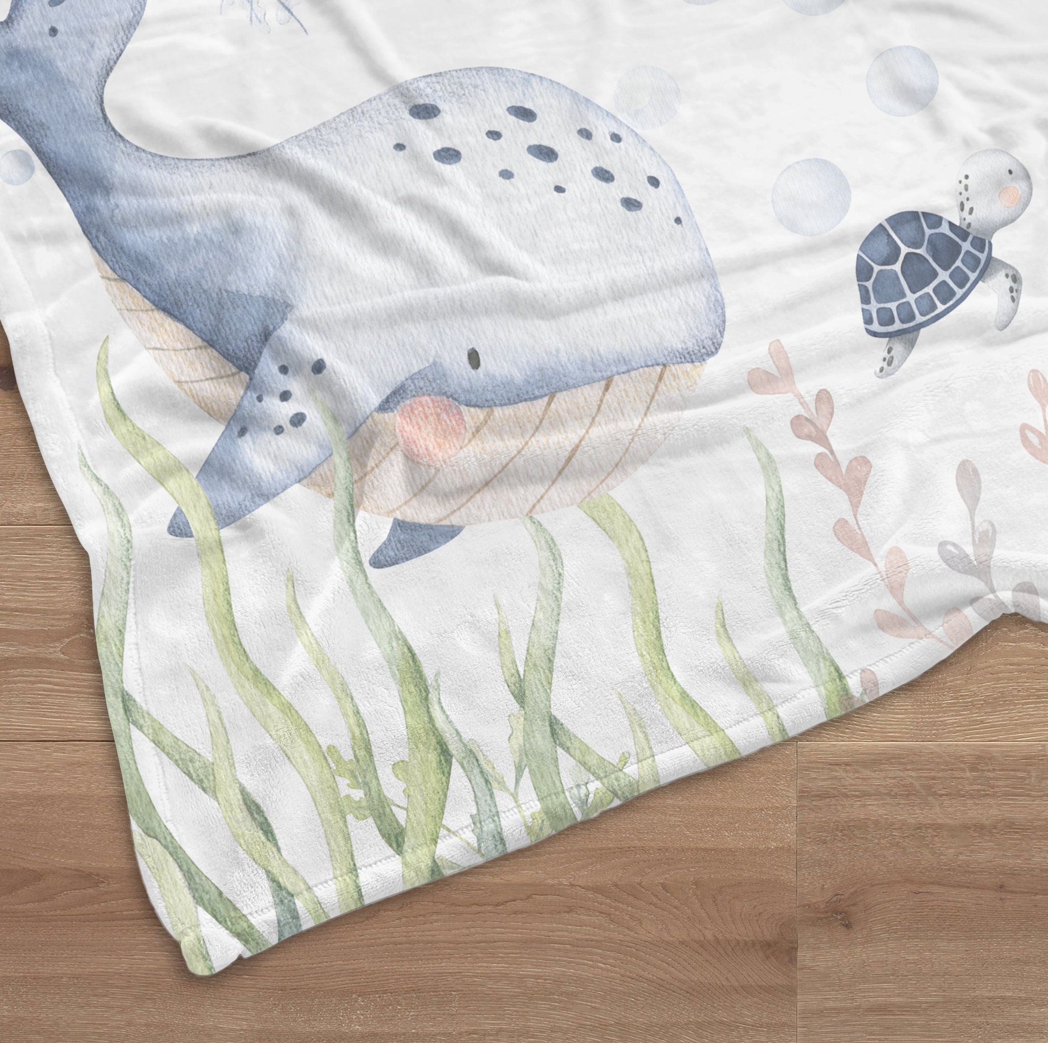Ocean Milestone Blanket, Custom Baby Boy Under the Sea Baby Name ...