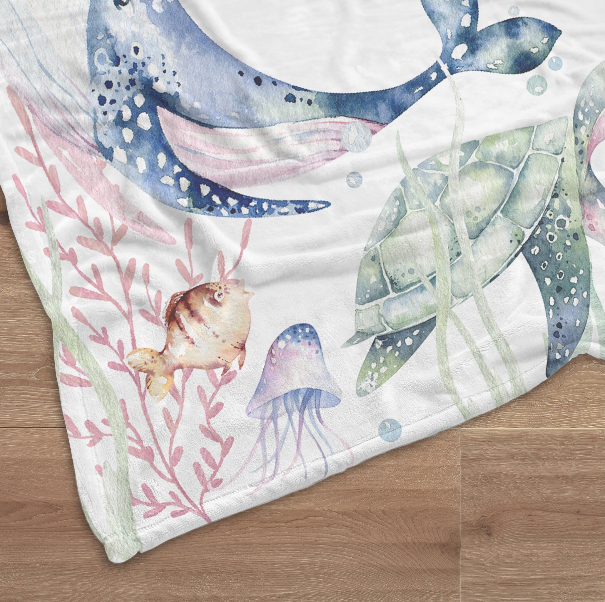 Ocean Milestone Blanket, Custom Baby Gift, Whale Blanket, Under the Sea ...