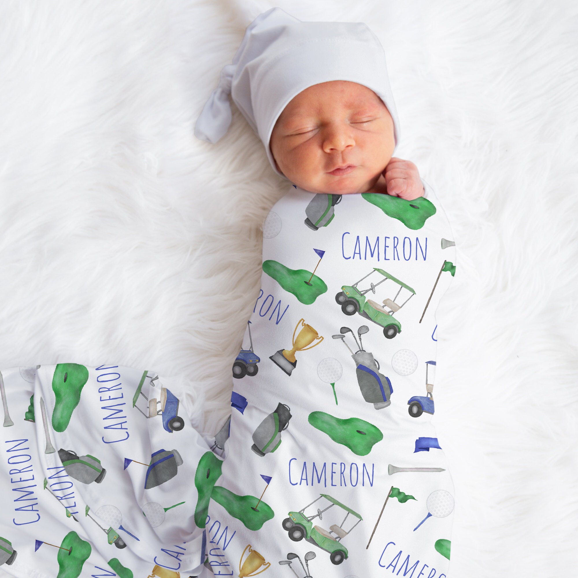 Bamboo Swaddle Blanket- Golf Things main image 1