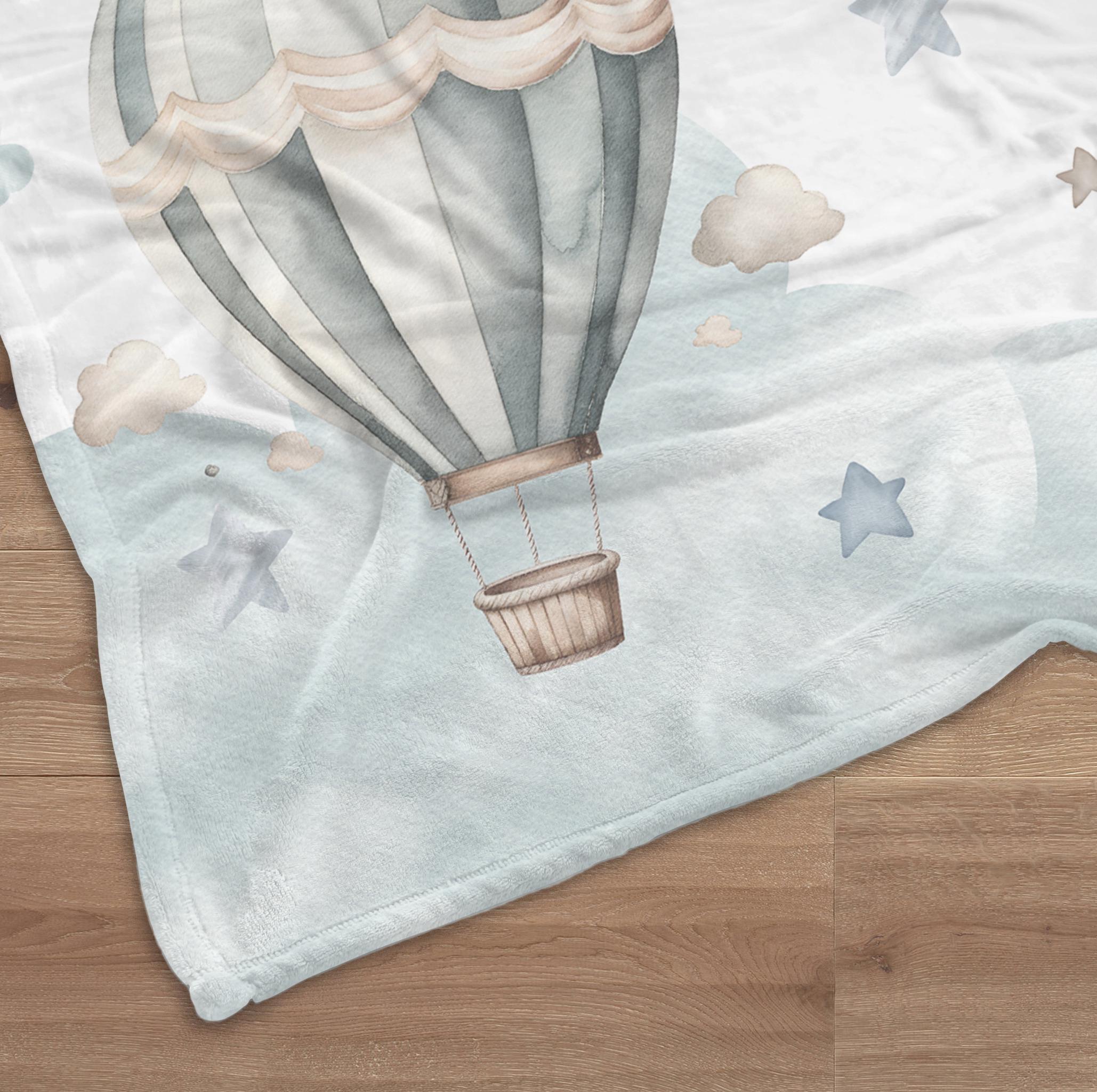Hot Air Balloon Milestone Blanket Personalized Baby Boy Month Blanket ...