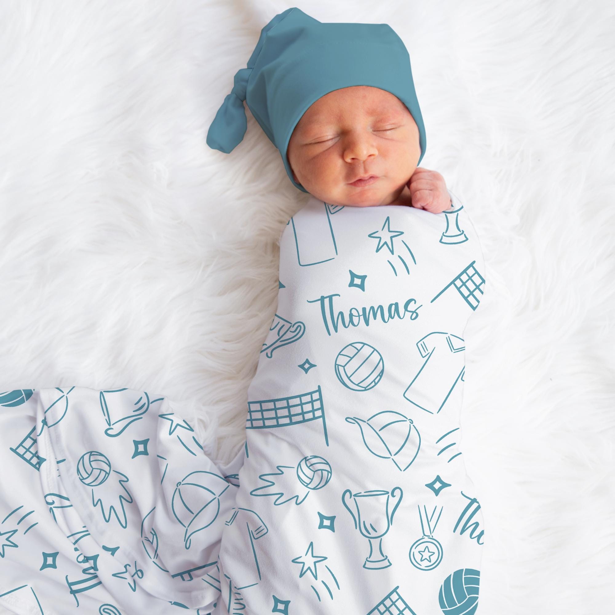 Personalized Sport Volleyball Baby Blanket – Custom Name, 30x40 Inch Fleece, Soft Throw Gift - View #2