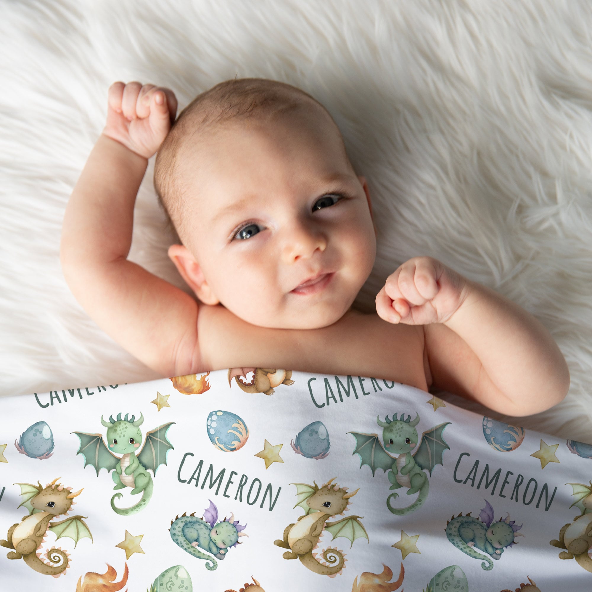 Custom Dragons Baby Boy Swaddle Personalized Baby Boy Dragon Etsy
