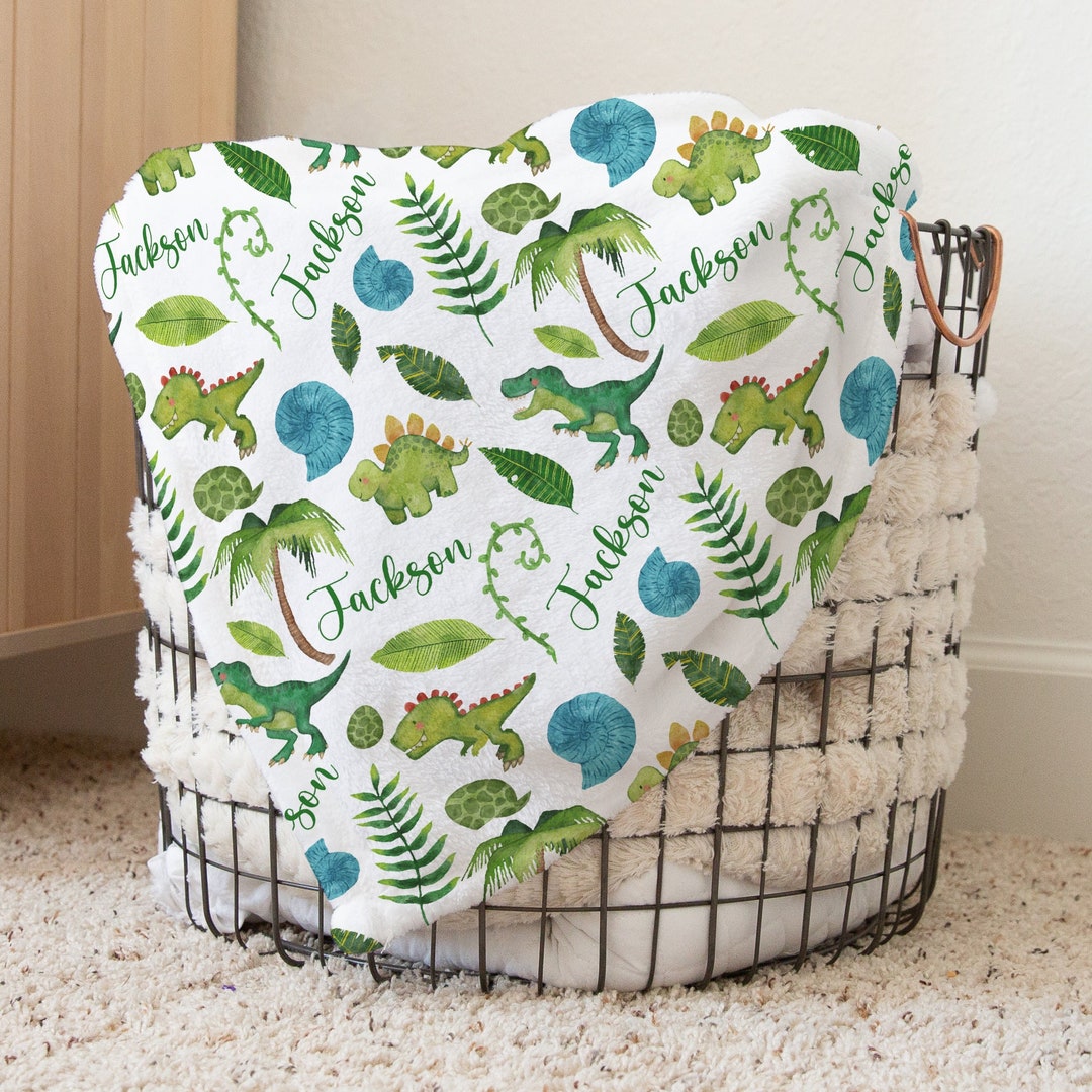 Custom Dinosaur Swaddle Personalized Dinosaur Name Blanket Etsy