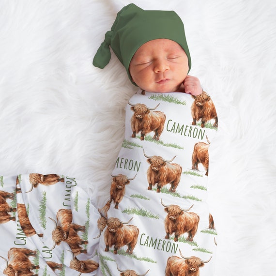 Artsadd Personalized Baby Blanket - Custom Name Cow Print Throw, Ultra-Soft Fleece, 30x40 Inches - View #2