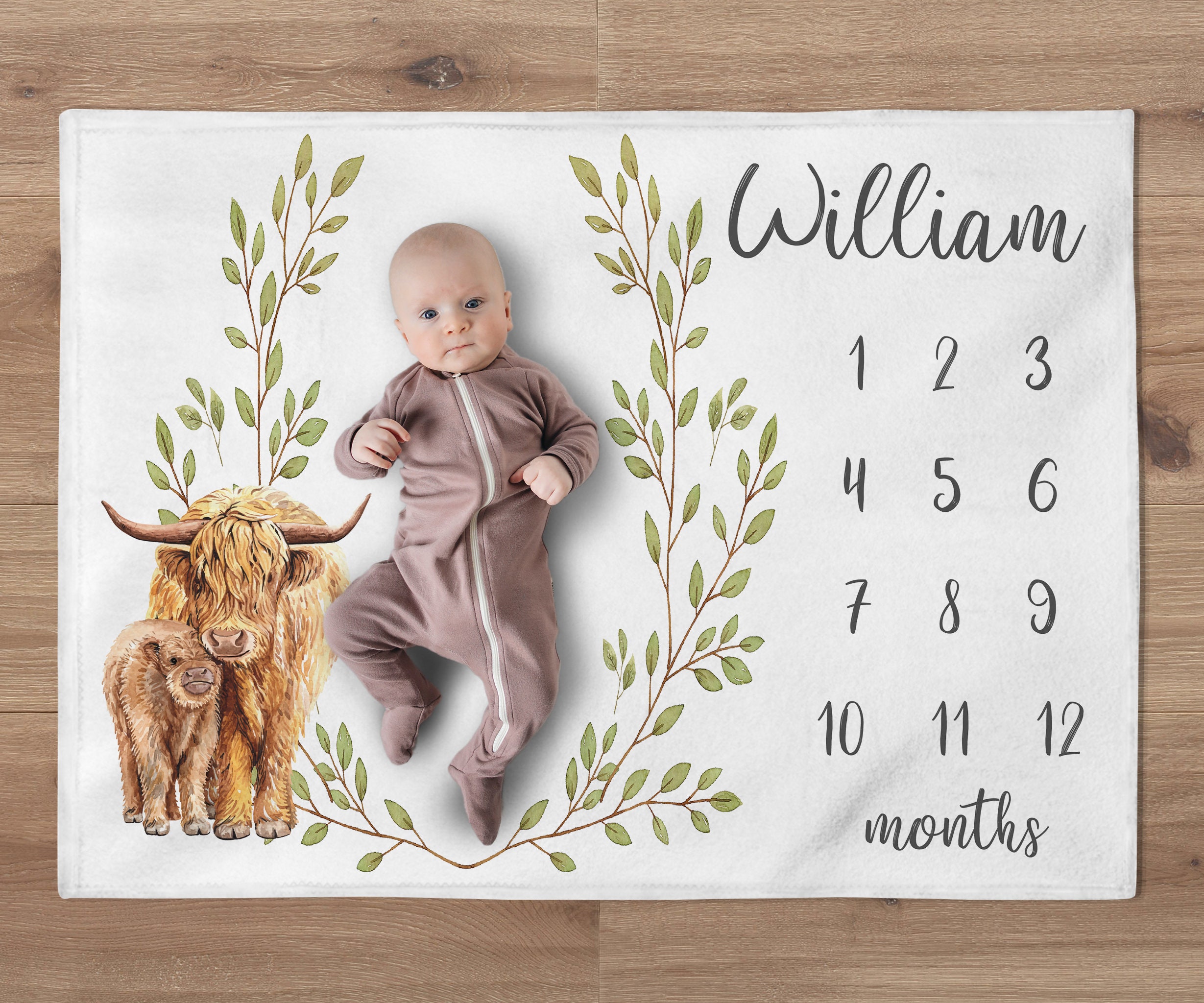 Cow milestone blanket hotsell