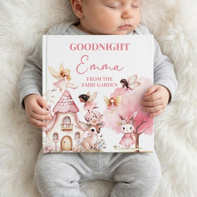 personalized fairy bedtime book, custom name storybook, fairytale nursery keepsake gift for toddler girl