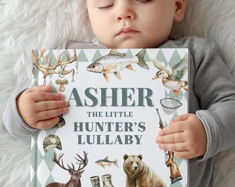 Personalized Duck Hunter Lullaby Book, Custom Storybook With Name For Toddlers, Baby Keepsake Gift, Baby Shower Present for Boy