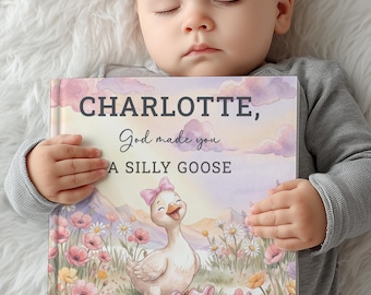 Personalized Christian Goose Book, Custom Farm Storybook With Name, Baptism Gift for Girl, Bedtime Keepsake for Toddlers