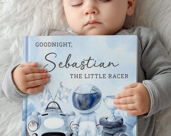 Personalized Race Car Bedtime Book, Custom Racer Storybook With Name For Toddlers, Gift for Boy, Bedtime Keepsake
