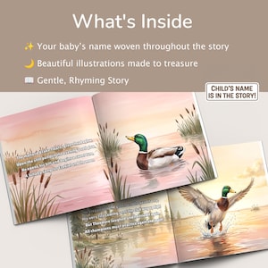 Personalized Mallard Duck Lullaby Book, Custom Storybook With Name For Toddlers, Baby Keepsake Gift, Baby Shower Present for Boy zdjęcie 4