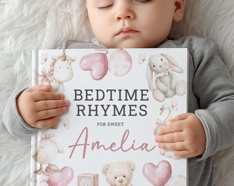 Personalized Nursery Rhymes Book, Custom Children’s Book with Name, Baby Keepsake Gift, Baby Shower Present for Girl