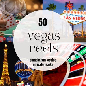 50 videos de Las Vegas / Vista de reel de Instagram / Video de marketing de agentes de viajes / Reels de juegos de azar y casinos / Video de Las Vegas / Vlog de viajes
