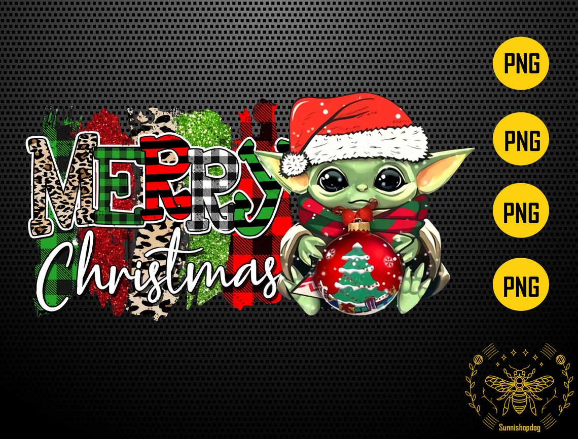 Yoda Baby Merry Christmas PNG Santa Baby Yoda png Baby Yoda | Etsy