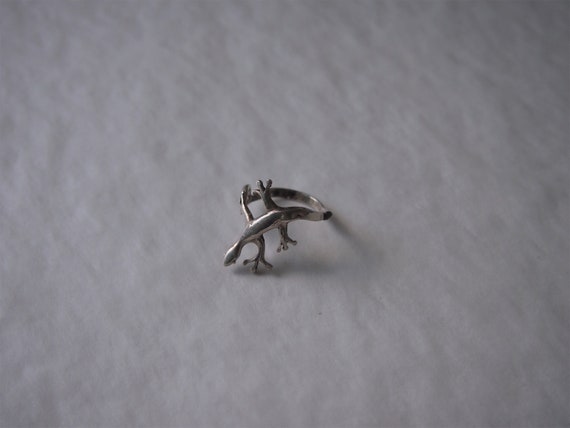 Vintage sterling silver lizard ring. Silver lizar… - image 2