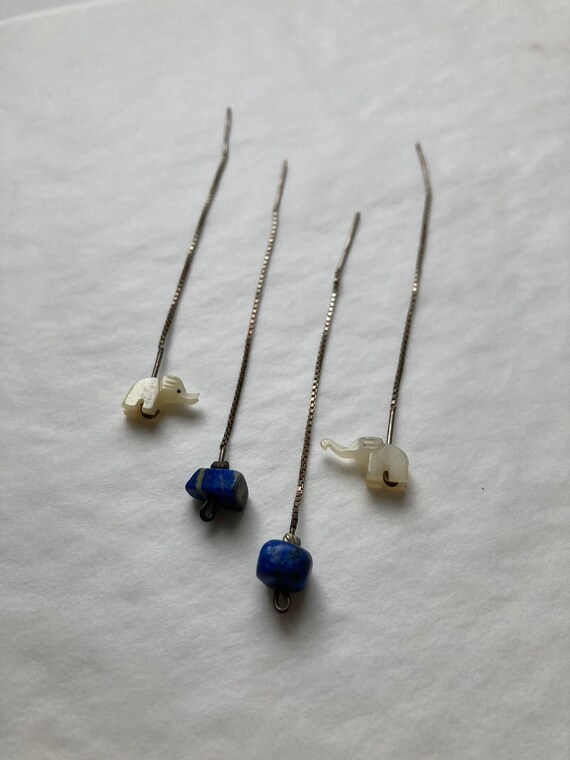 Set of vintage earrings. Vintage ear threads - image 4