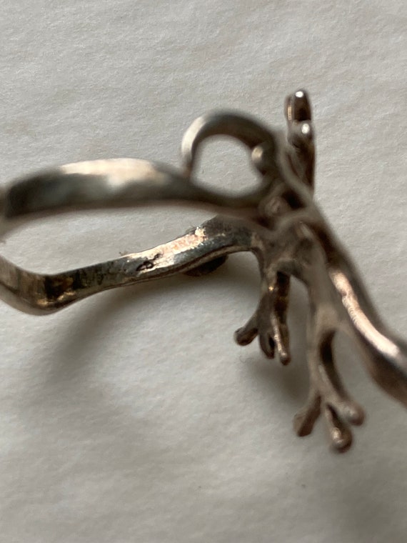 Vintage sterling silver lizard ring. Silver lizar… - image 6