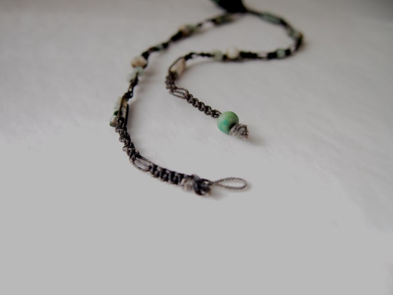 Vintage macrame necklace. Malachite & macrame nec… - image 6