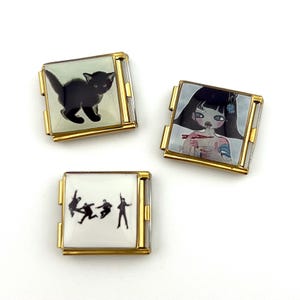 Grote vierkante schakels: 18 mm Italiaanse bedelarmband dubbel gestapelde schakels