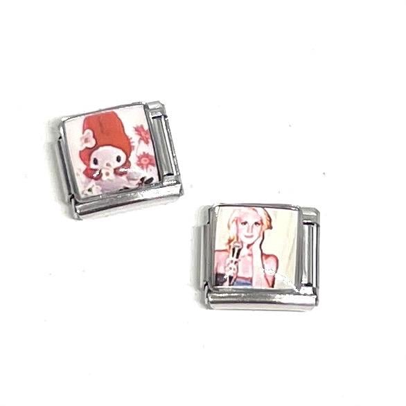 Silver Square- Italian Charm Bracelet Links