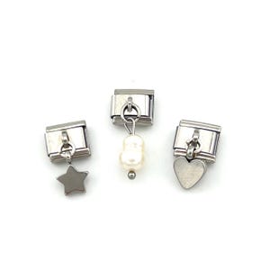 Silver Dangle Links- Italian Charm Bracelet Links