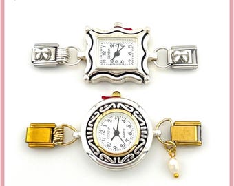 Orologio con ciondolo italiano - Bracciale con maglie per orologio