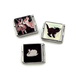 Große quadratische Kettenglieder- Silber 18 mm italienisches Bettelarmband Double-Stack Link