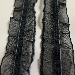 19mm Stretch Trim Ruffled Elastic, Black