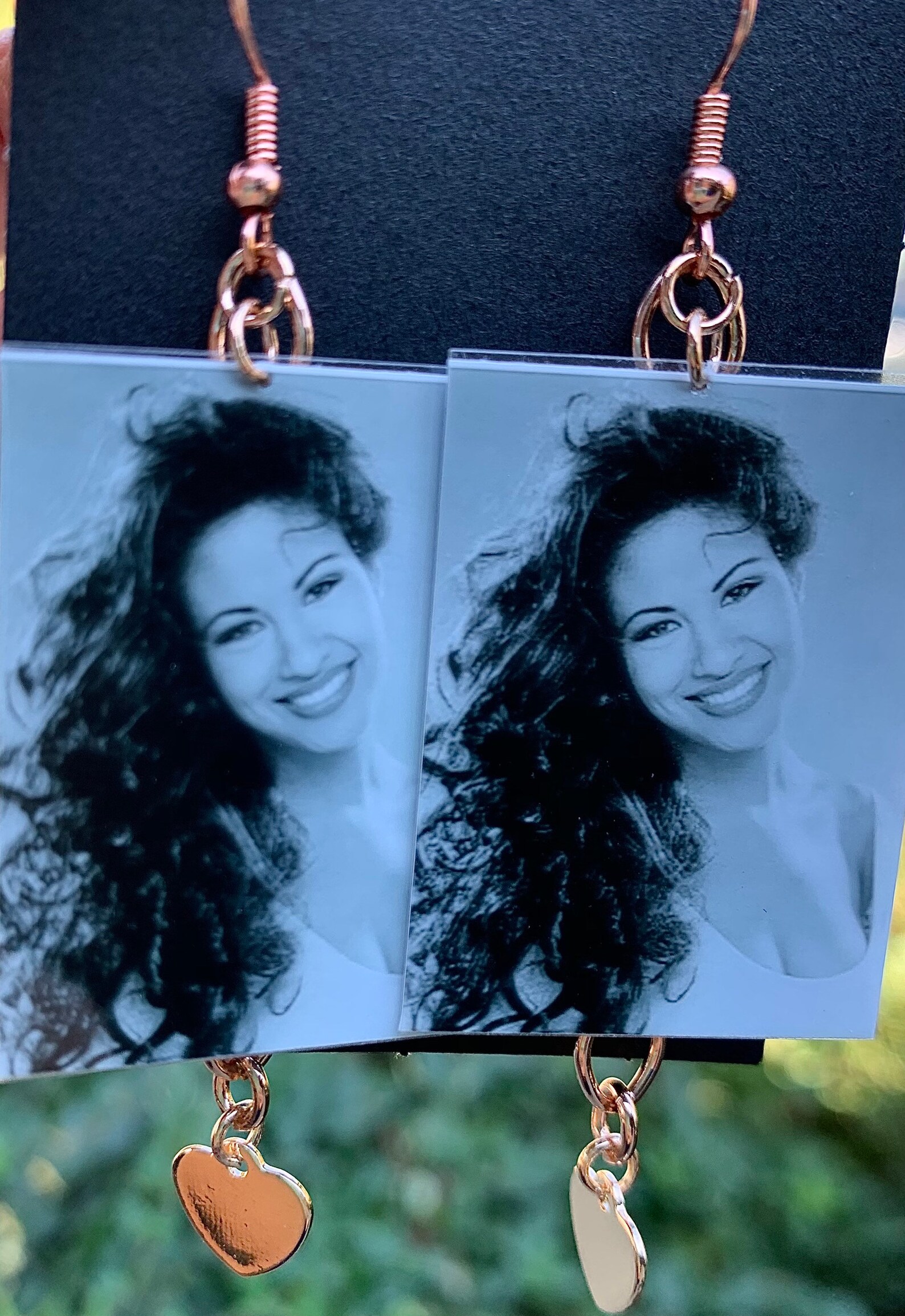 Selena Quintanilla Rose Gold Color Earrings with dangling Etsy