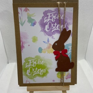 Carte de Pâques Lapin de Pâques Hoppel; Lapin de Pâques; papier kraft; Billets pour Pâques; concevoir des cartes; cadeaux pour Pâques; Merci