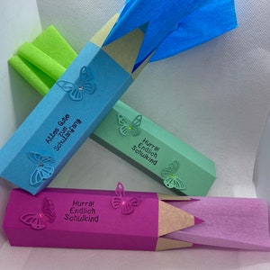 Kleine Buntstifte zur Einschulung; Schultüte; kleine Geschenke; kleines Dankeschön; Tischdeko; Mitgebsel; 1. Schultag; Schulanfang