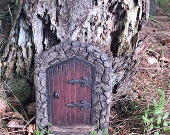 Houten sprookjesdeur: miniatuur sprookjeshuisdecor (19 x 14 cm); Fairie-deuren