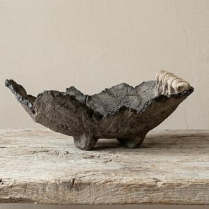 Maceta de hormigón hecha a mano, maceta para bonsái, maceta rústica de jardín, cuenco decorativo