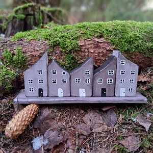 Handgemachtes Holz bemalt Mini Haus Dekor, Wohndekor Holz Dorf