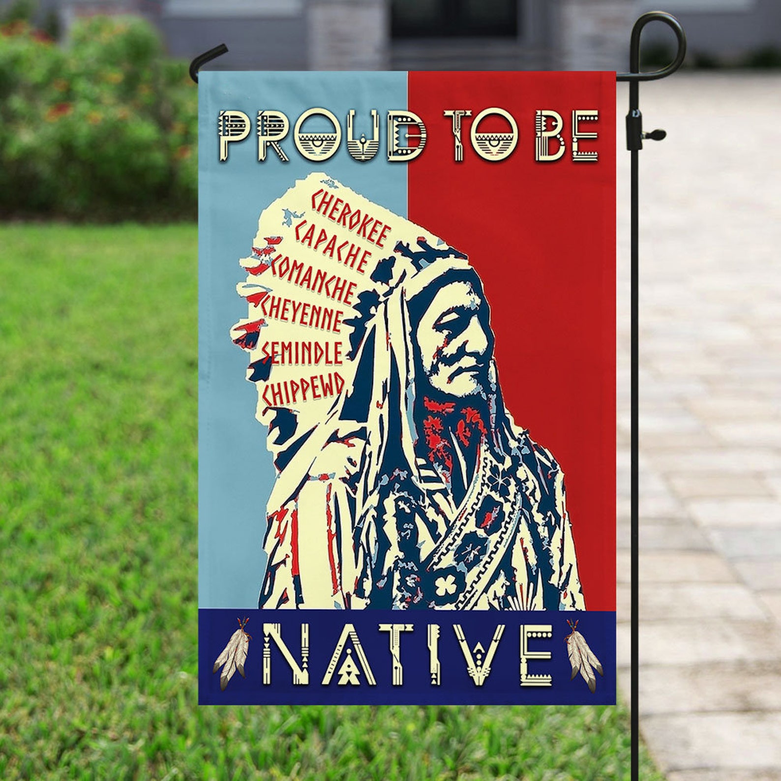 Bandera de los nativos americanos de doble cara orgulloso de | Etsy