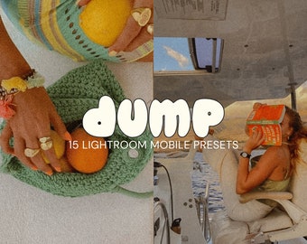 DUMP Lightroom Mobile Presets | 15 Smooth Look Presets | Film Edit | Vibrant Presets | Instagram & Blogger Filter