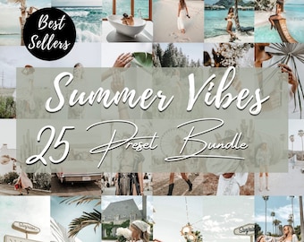 25 Summer Lightroom Mobile Presets: Bright Warm Filters (DNG)