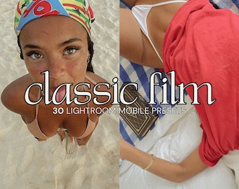 30 Classic Film Presets |  Mobile Lightroom | Aesthetic Film Presets | Vintage Grain Presets | Film Filter | Retro Vibes Preset | Edit Photo