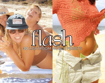 30 FLASH Mobile Lightroom Presets | Film Vibes | Disposable Camera Effect | Film Look |Kodak Mobile Presets | Flash Filter | 90s presets