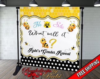 What Will It Bee Baby Shower Backdrop Etsy