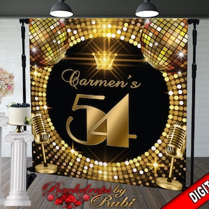 Birthday Backdrop, Studio 54 Backdrop, Disco backdrop, Studio 54 Banner, Women&#39;s Backdrop, Disco Banner, 54th Backdrop, 50th backdrop