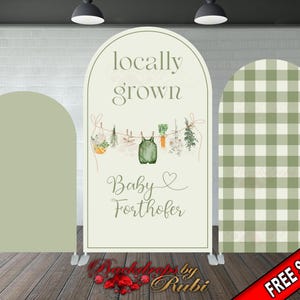 Locally Grown Banner, Arched Chiara Locally Grown Banner, Locally Grown Banner Baby Shower Backdrop, Chiara Locally Grown Banner Backdrop
