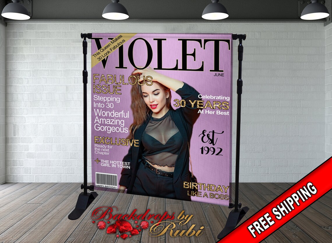 Customized Magazine Backdrop Magazine Cover Backdrop, Magazine Cover Birthday, Magazine Cover Banner ...