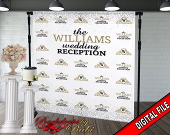 Wedding Step and Repeat Backdrop, Wedding Backdrop, Bridal Shower Backdrop, Wedding Photo Backdrop, Anniversary Backdrop, Engaged Backdrop