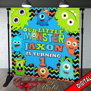 Little Monsters Backdrop, Little Monsters Banner, Little Monsters, Monsters Birthday, Monsters Party, Little Monster Personalized Backdrop