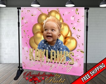 Birthday Backdrop, Custom Photo Birthday Backdrop, 1st Birthday Backdrop, Birthday Banner, Photo Birthday Backdrop, kids Backdrop