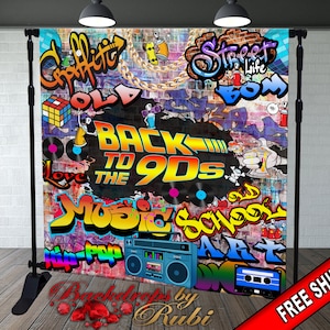Graffiti Backdrop, Graffiti Banner, Back to the 90&#39;s Backdrop, Graffiti Theme Backdrop, Hip Hop Banner, Back to the 80&#39;s Backdrop, 80&#39;s 90&#39;s