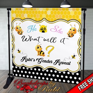 What Will it Bee Backdrop, Bee Baby Shower Backdrop, What Will it Bee Baby Shower, Bee Baby Shower, Bee Little Princess Backdrop, Bee Banner