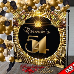 Birthday Backdrop, Studio 54 Backdrop, Disco backdrop, Studio 54 Banner, Women&#39;s Backdrop, Disco Banner, 54th Backdrop, 50th backdrop