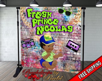 Fresh Prince Baby Shower Backdrop, Fresh Prince Birthday Backdrop, Graffiti Backdrop, Graffiti Gender Reveal Backdrop, Graffiti Baby Shower